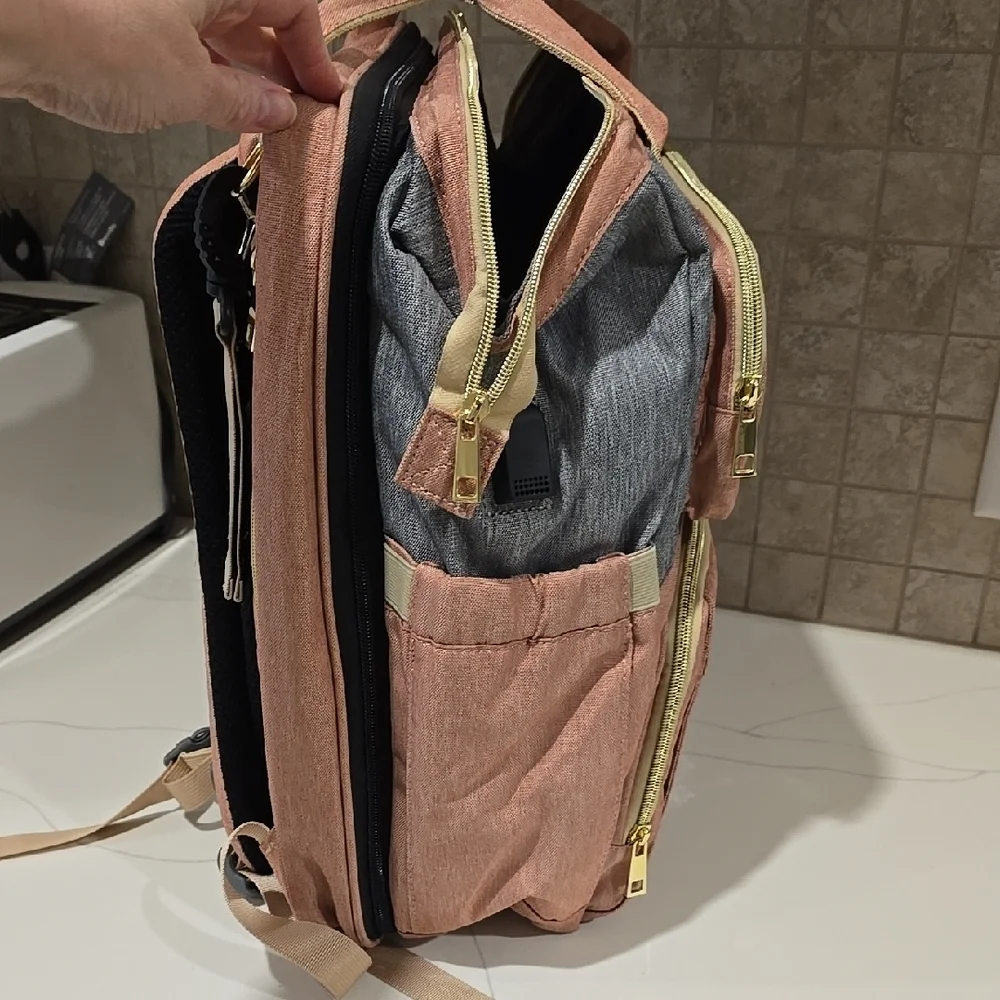 Pink and Gray Men's Backpack